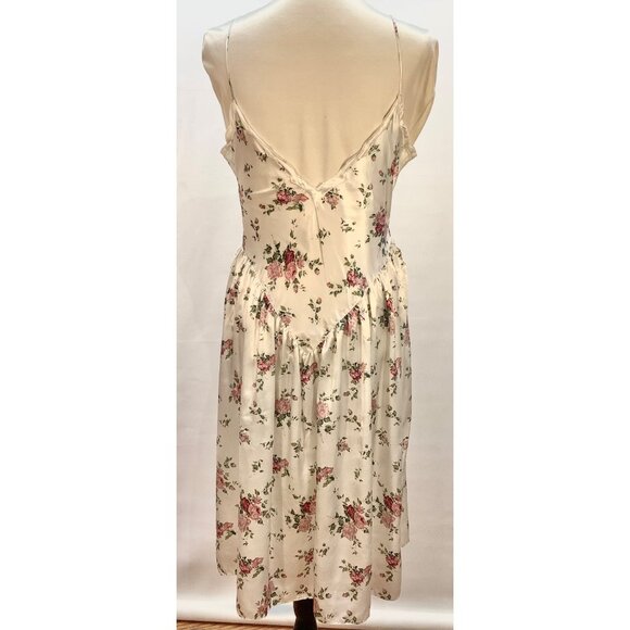 VTG Victorias Secret Gold Label Sz M Ivory Gown Floral Romantic Coquette READ - Picture 4 of 10